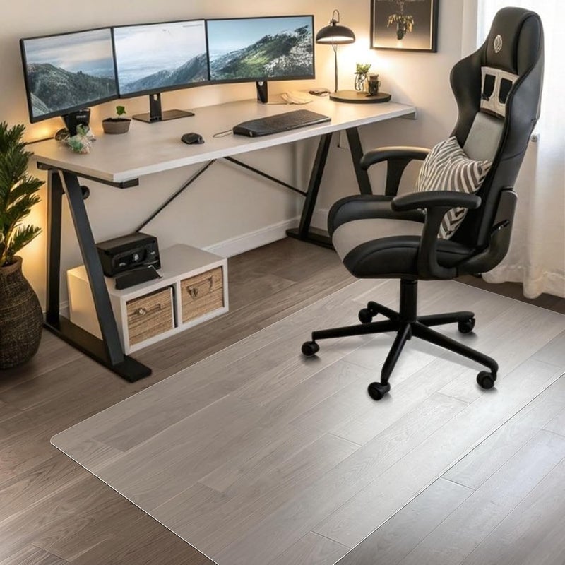 Azadx Chair Mat for Hardwood 60"x 36" Large Office Chair Mat for Hardwood Floors Protector Mat for Office Chair Easy Glide Rolling Plastic Clear Desk Computer Chair Mats for Home Offices - Image 2